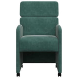 Dining Chairs with Wheels 2 pcs Dark green 58 x 65 x 98 cm 42017877