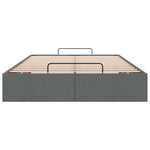 Ottoman Bed Frame without Mattress Dark Grey Double Fabric 3310920