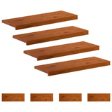 Stair Tread 8 pcs 80 x 30 x 2 cm Brown Solid Oak Wood 3449376