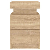 Bedside Cabinets with LED Lights 2 pcs Sonoma Oak 35x39x55 cm 836754
