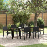 Garden Dining Set 7 pcs Black Powder-Coated Steel 3379419