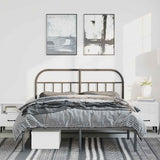 Metal Bed Frame without Mattress with Headboard Black 150x200cm 353637
