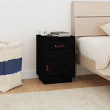 Bedside Cabinet Black 40x34x55 cm Solid Wood Pine 818313