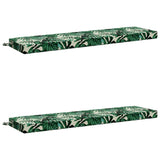 2-Piece Bench Cushions SOEST 2 pcs 100% Polyester Leaf Pattern 949823