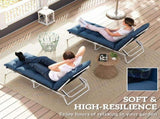 Set of Two 190 x 56cm Sun Lounger Cushions - Navy Blue T3398P554306