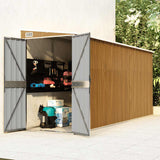 Garden Shed Wood Look Brown Galvanised steel Large Garden Shed 316232
