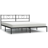 Metal Bed Frame without Mattress with Headboard Black 183x213cm 355468