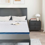 Mattress Topper White 140 x 190 x 6 cm Jaquard Fabric 4106259