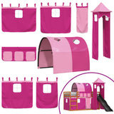 Bunk Bed without Mattress with Slide and Curtains Pink 90x200 cm 3284169