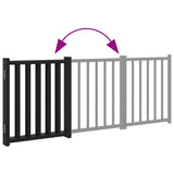 Dog Gate Foldable 3 Panels Black 150 cm Solid Wood Fir 352284