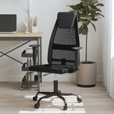 Office Chair Black Mesh Fabric and Faux Leather 353023