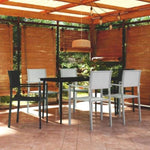 7 Piece Garden Dining Set Black and White 3099278