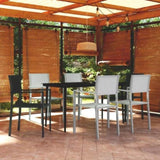 7 Piece Garden Dining Set Black and White 3099278