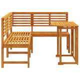Garden Bench Set 3 pcs Brown Solid Acacia Wood 3328692