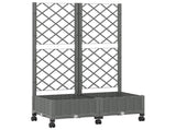 Garden Planter with Trellis&Wheels Light Grey PP 3422967