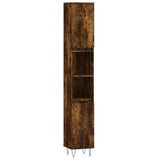 Bathroom Cabinet Smoked Oak 30x30x190 cm Engineered Wood 831537