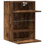 Wall Cabinets with LED Lights for TV 2 pcs Smoked Oak 40x30x60.5 cm 837087