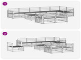 Outdoor Sofa Set 9 pcs Natural Solid Acacia Wood 3373709