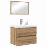 Bathroom Furniture Set 3 pcs Black Oak Engineered Wood 3393505