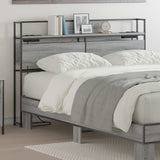 Storage Headboard with Shelf Grey sonoma 150 cm Engineered wood 859648