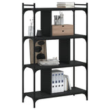 Bookcase 4-Tier Black 76x32x123 cm Engineered Wood 833935