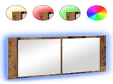 LED Mirror Cabinet Old Wood 100 x 12 x 45 cm Engineered Wood 875042