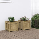 ZNTS Garden Planters 2 pcs Impregnated Wood Pine 837403