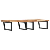 Basin Shelf Wall Mounted Steel and Solid Wood Acacia 3302951