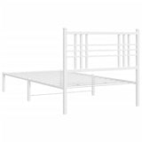Metal Bed Frame without Mattress with Headboard White 90x200cm 376366