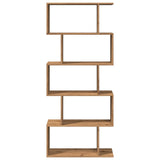 Room Divider Bookcase 5-Tier Artisan Oak 70x24x161 cm Engineered Wood 858101