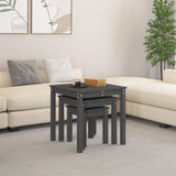 Nesting Tables 3 pcs Grey Solid Wood Pine 824975