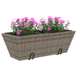 ZNTS Planters with hooks 2 pcs Grey Poly Rattan 366400