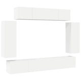 6 Piece TV Cabinet Set White Engineered Wood 3078699