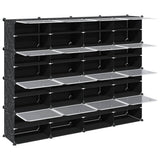 Storage Cube Organiser with 16 Cubes and Doors Black PP 4019581