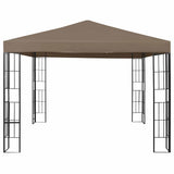 Gazebo with LED String Lights 3x3 m Taupe 3070324