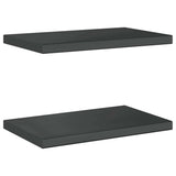 Wall Shelves 2 pcs 50x30 cm Black Stainless Steel 30294