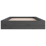 Bed Frame without Mattress Grey 75x190 cm Small Single Small Single Solid Wood 820698