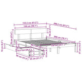 Bed Frame without Mattress White 150x200 cm King Size Solid Wood Pine 3301517