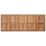Garden Table with Acacia Wood Top Grey 240x90x75 cm Poly Rattan 365596