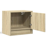 ZNTS Wall-mounted Bedside Cabinets with LED Lights 2 pcs Sonoma Oak 852080