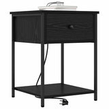 Bedside Cabinet Black Oak 42 x 41 x 56 cm Engineered Wood 859420