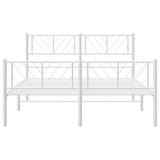 Metal Bed Frame without Mattress with Footboard White 140x190cm 372246