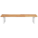 Basin Shelf Wall Mounted Steel and Solid Wood Acacia 3302716