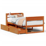Bed Frame without Mattress Wax Brown 100x200 cm Solid Wood Pine 3307130