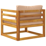 Sectional Armchair with Cushions 100% polyester Solid Acacia 42028339