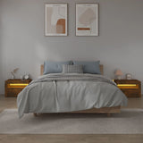 Bedside Cabinets 2 pcs with LEDs Smoked Oak 60x35x40 cm 3144972