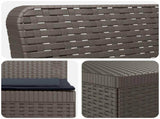 3-Seater Garden Sofa with Cushions Rattan Look PP Light Grey 3443833
