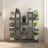 Plant Stand Grey 104.5x25x109.5 cm Solid Wood Pine 822094