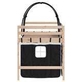 Kids' Loft Bed with Tunnel without Mattress White&Black 90x190cm 3207000