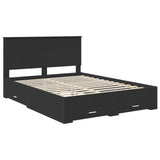 Bed Frame Black and Silver 150 x 200 cm Engineered Wood 3411290
